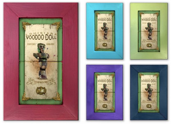 Voodoo Doll Framed Marble Stones